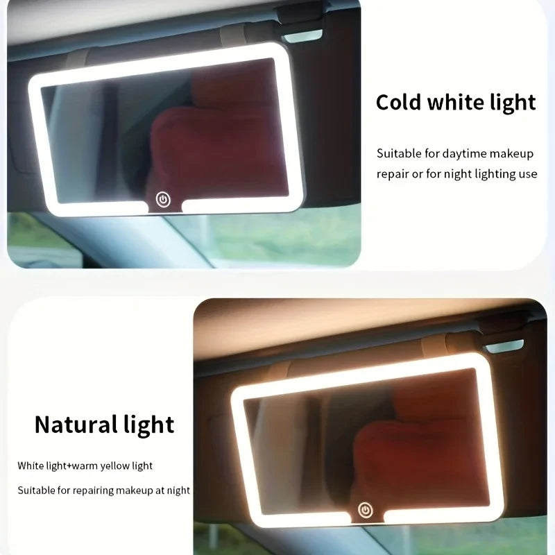 Rechargeable LED Sun Visor Vanity Mirror