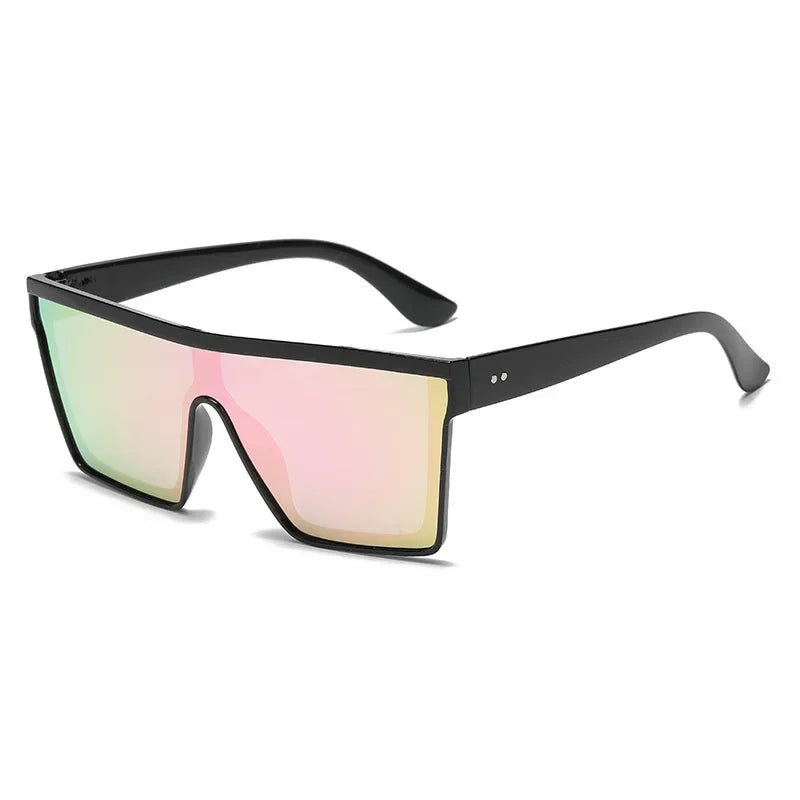 Classic White Gradient Square Sunglasses Women Fashion Retro Night Vision Drivers Goggle Men Big Frame Travel Cycling Eyewear